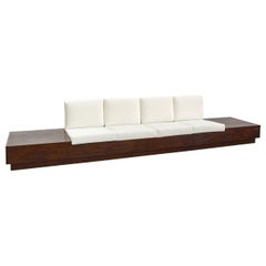 Vintage Large Sofa with Side Tables, by Joaquim Tenreiro, Mid-Century Modern