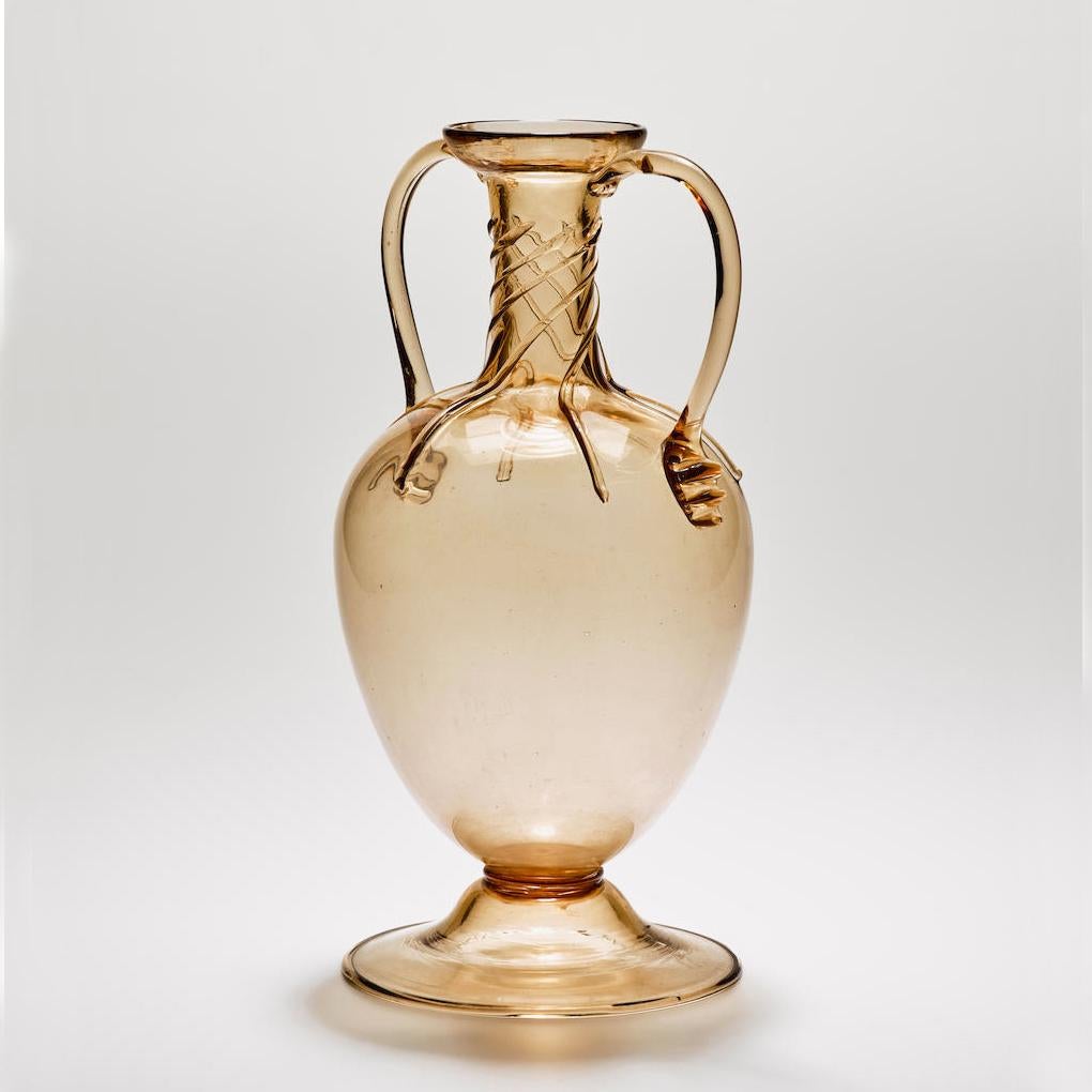 Soffiato Amphora Vase by Vittorio Zeccin for MVM Cappellin circa 1925 For Sale 3