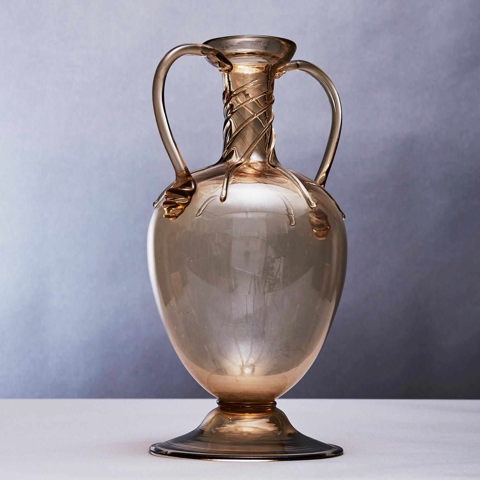 Art déco Vase Amphora Soffiato par Vittorio Zeccin pour MVM Cappellin circa 1925 en vente