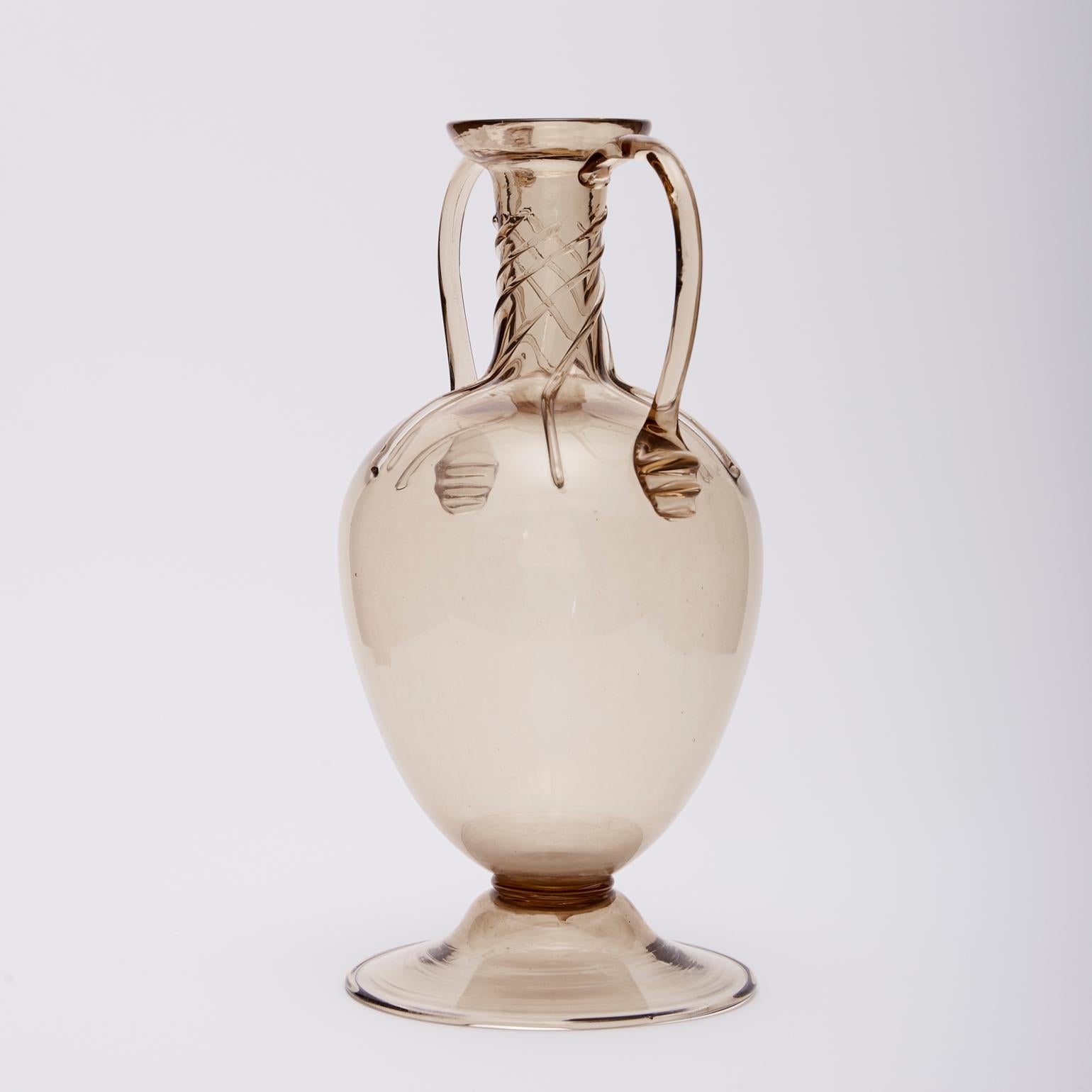Art Deco Soffiato Amphora Vase by Vittorio Zeccin for MVM Cappellin circa 1925 For Sale