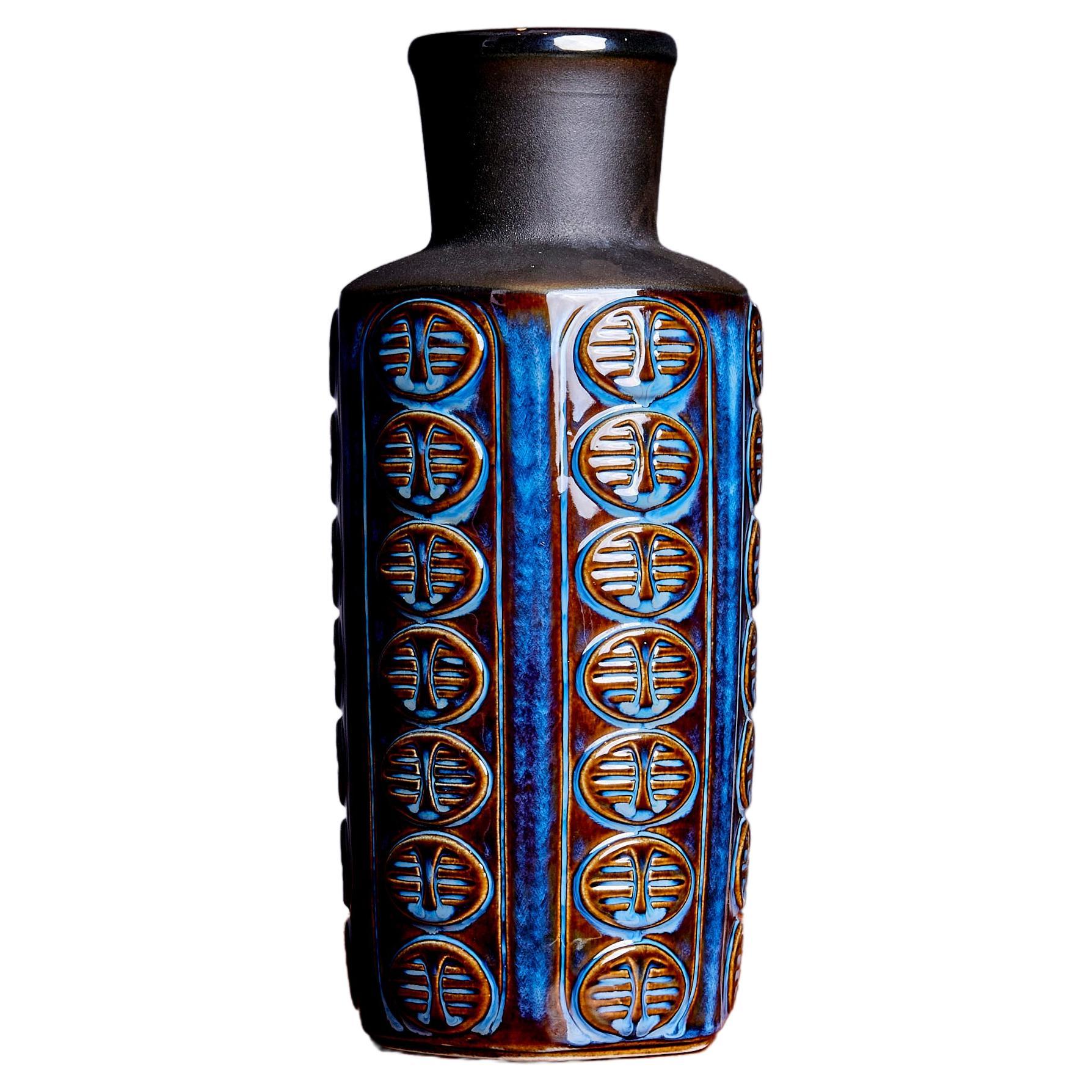 Large Soholm Vase 3347 in classic blue made in Denmark 1960s For Sale