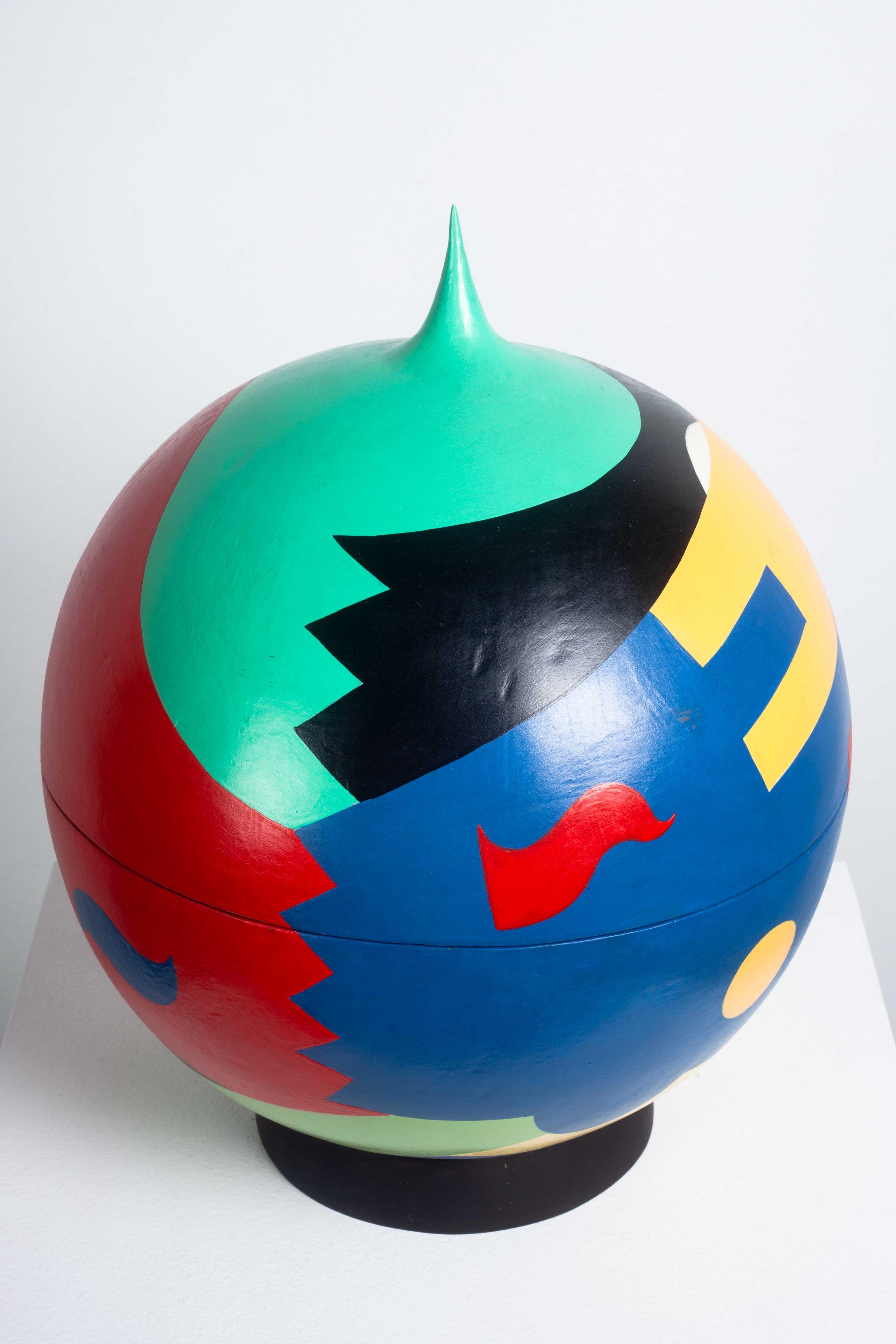 Große Soli-Schachtel aus lackiertem und vergoldetem Holz für Studio Alchimia, Italien, 1990 (Postmoderne)