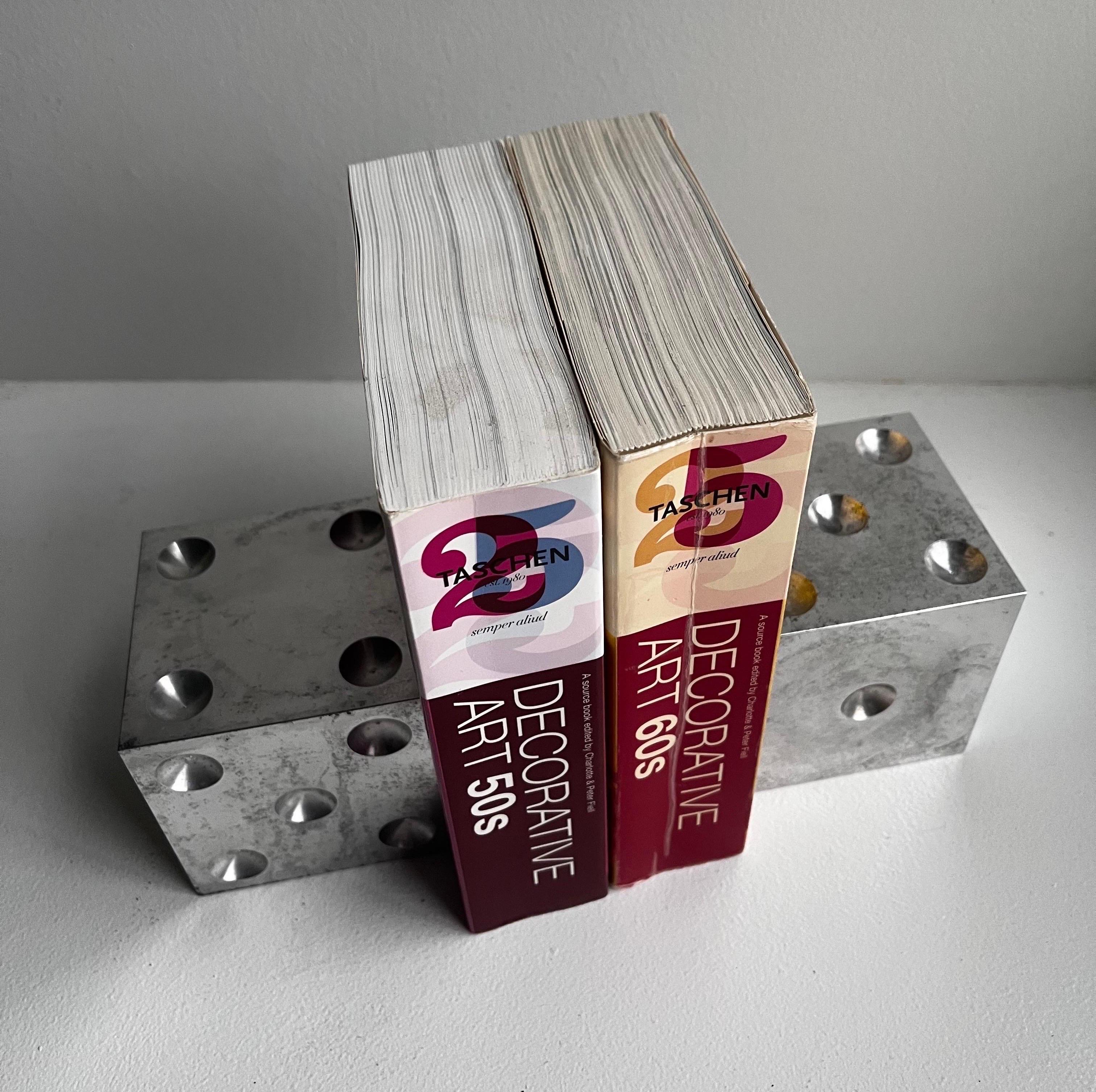 Metalwork Large Solid Aluminum Dice, Bookends, Sculpture  For Sale