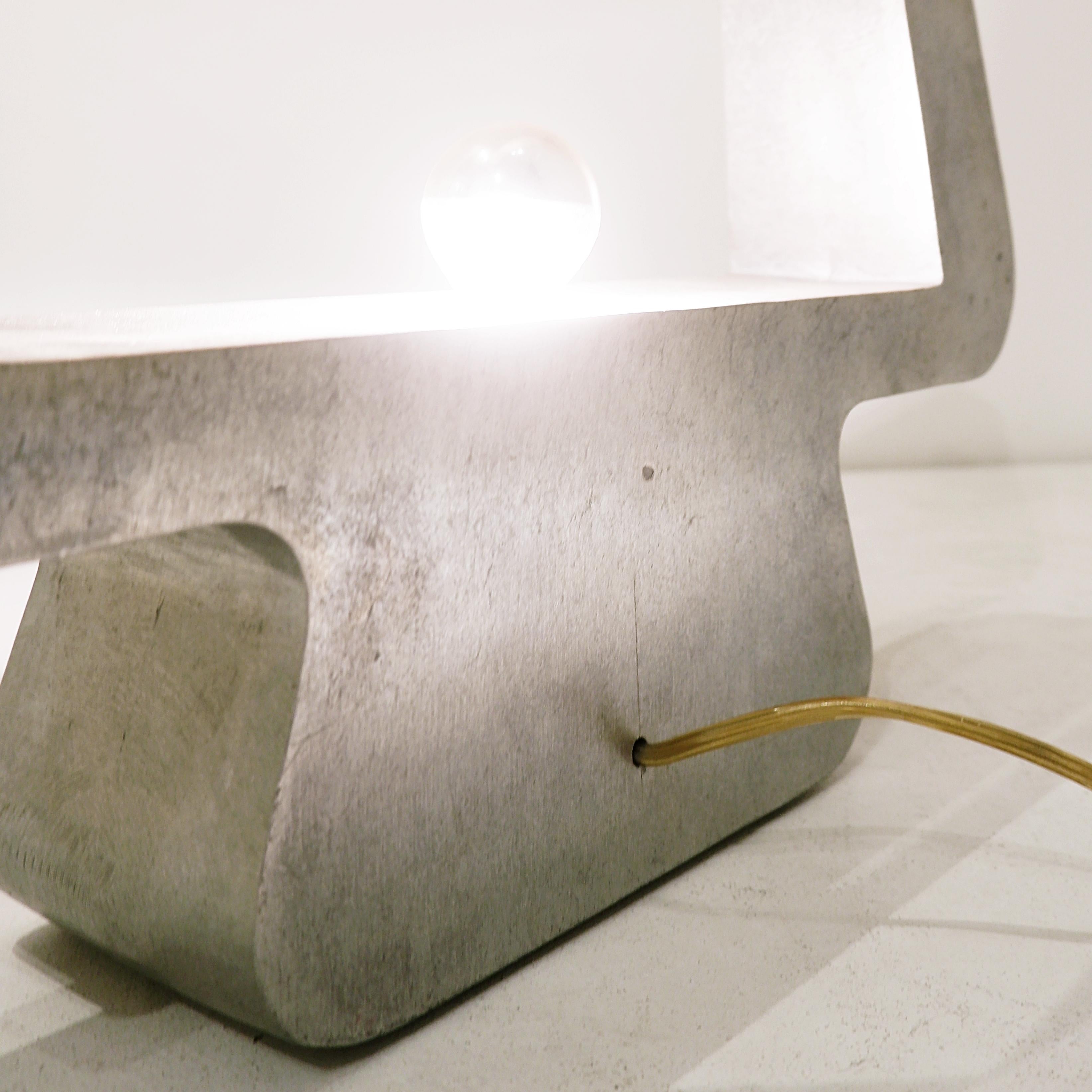 Gran lámpara de sobremesa de aluminio macizo - Años 70 en venta 5