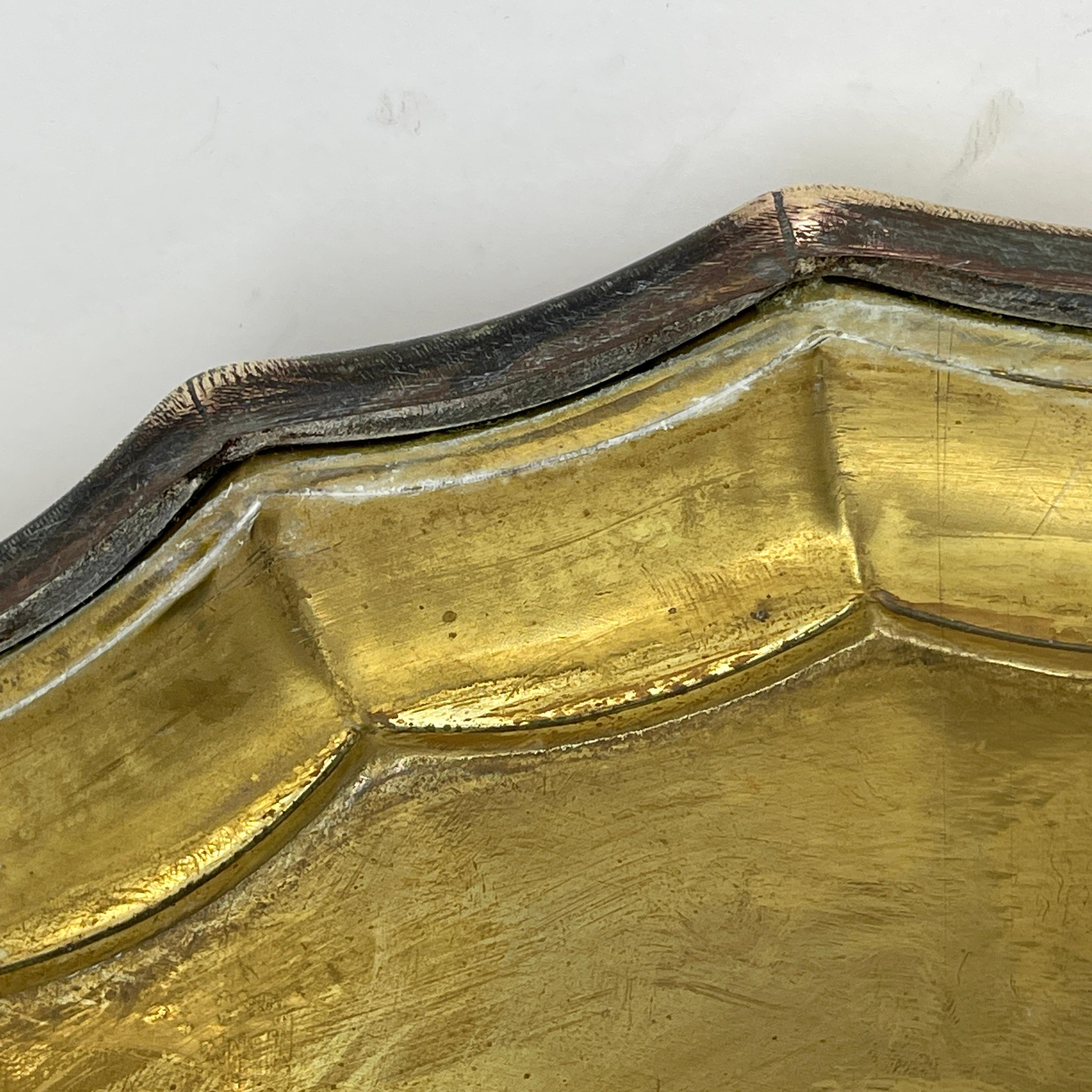 Large Solid Brass Art Nouveau Centerpiece Barware Tray 7