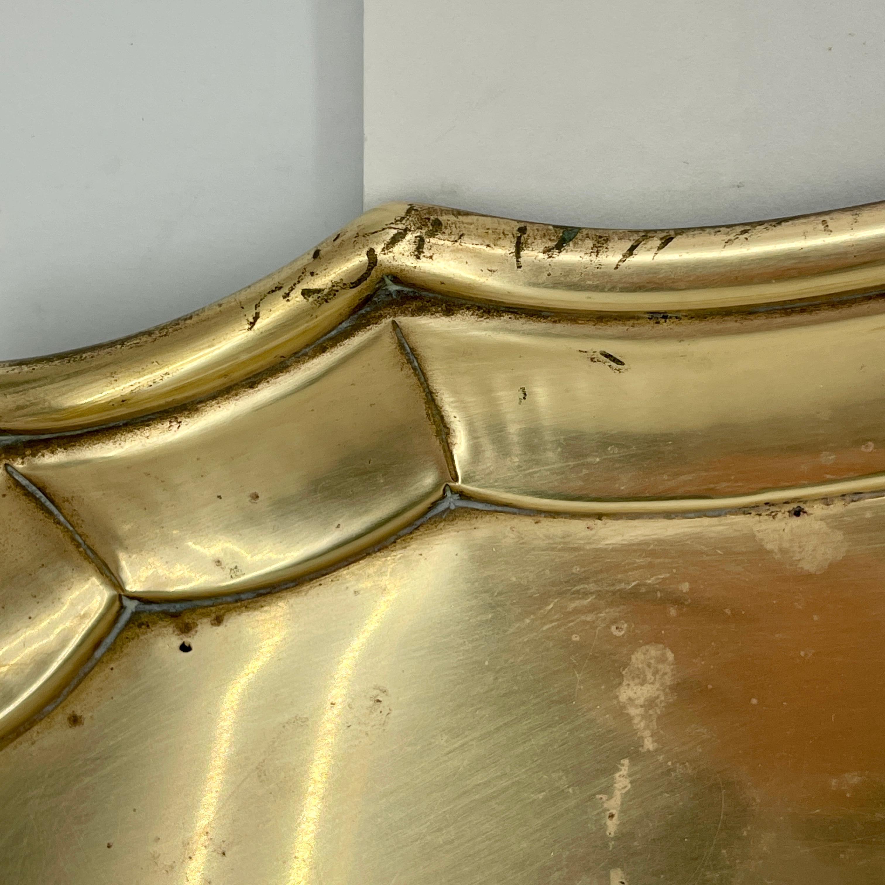 Large Solid Brass Art Nouveau Centerpiece Barware Tray 13