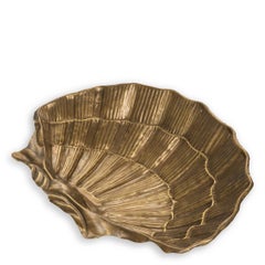 Large Solid Brass Bowl with Ocean-inspired Organic Design