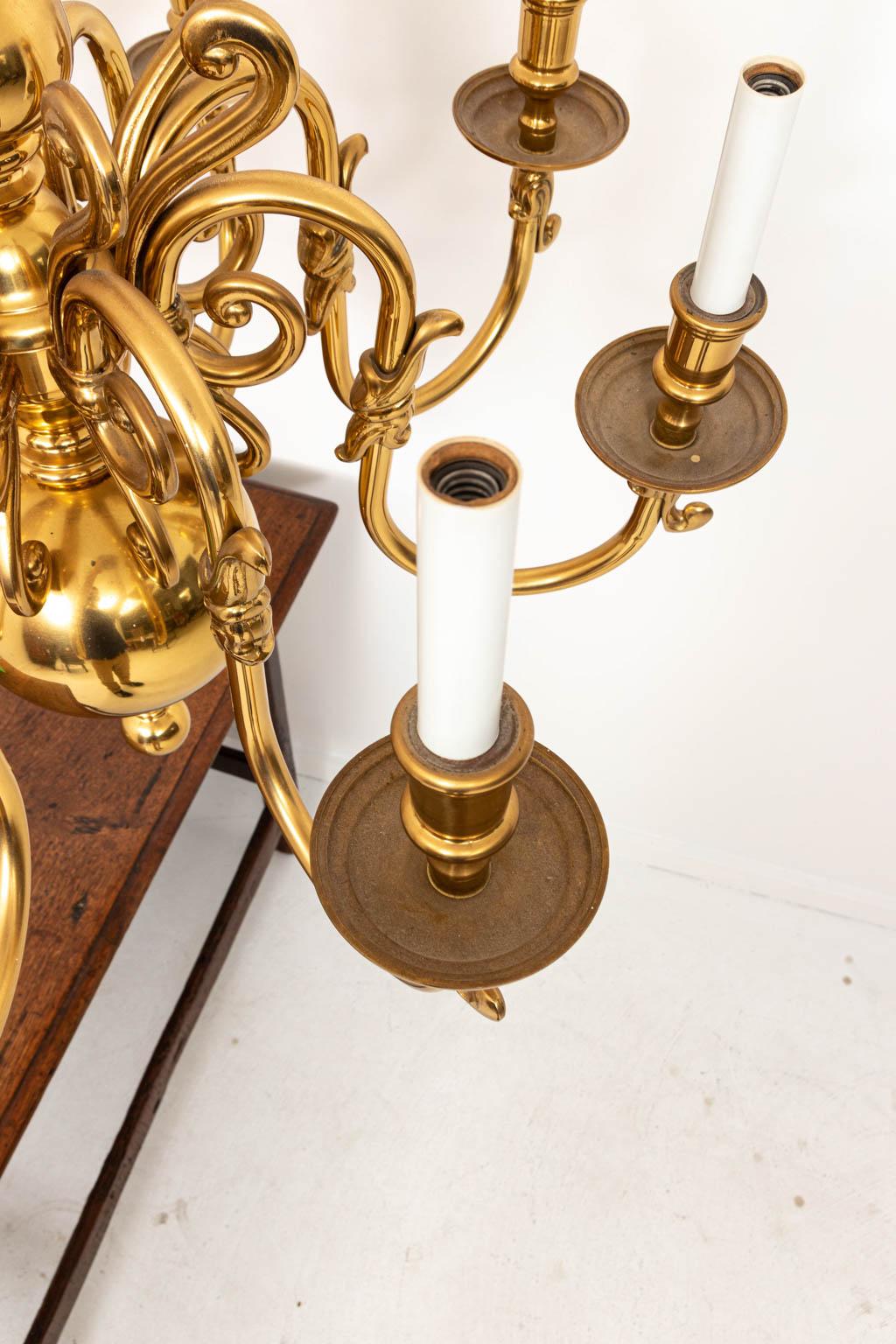 large brass chandelier