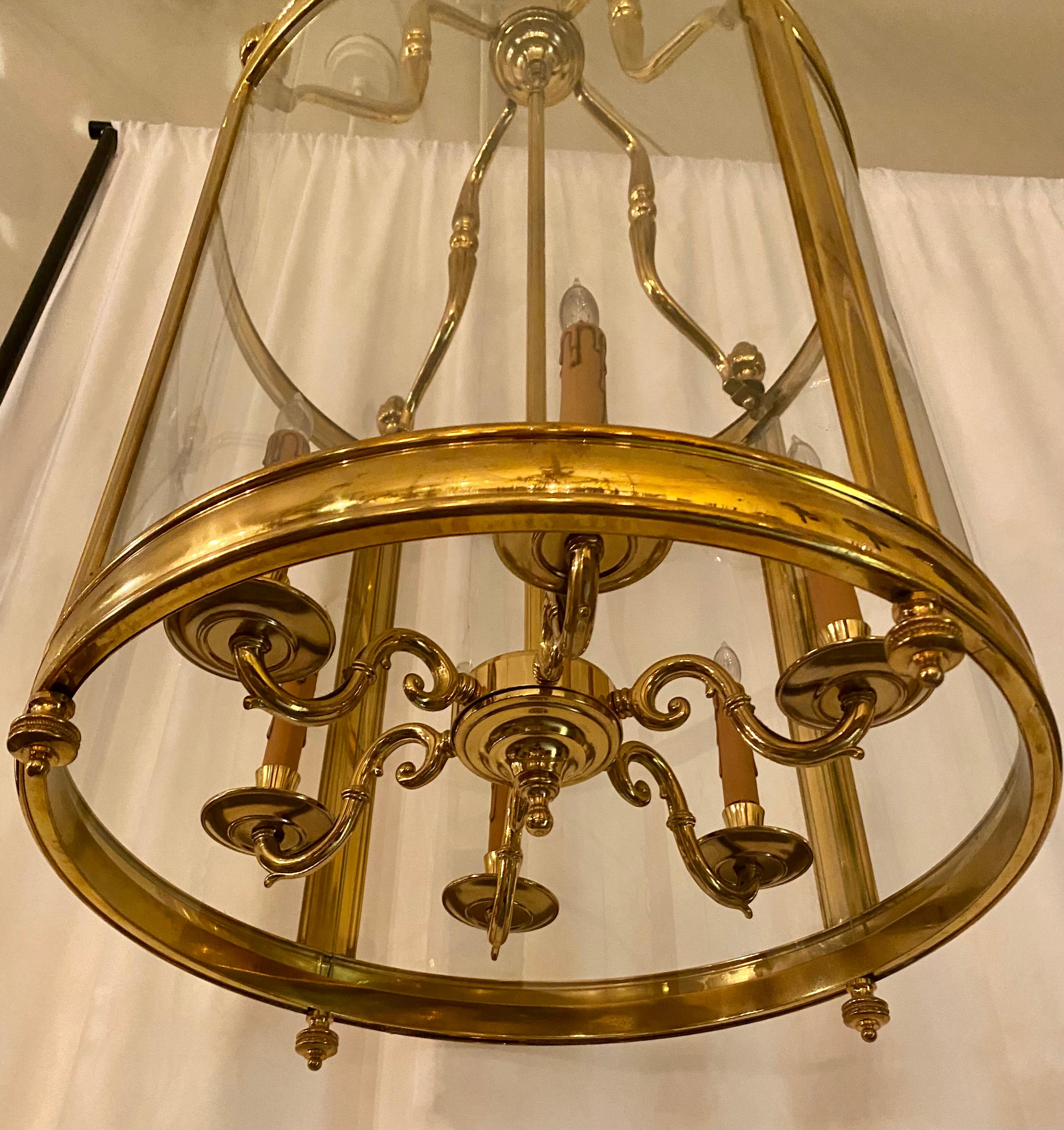 Large Solid Brass Neoclassic Hall Lantern 1