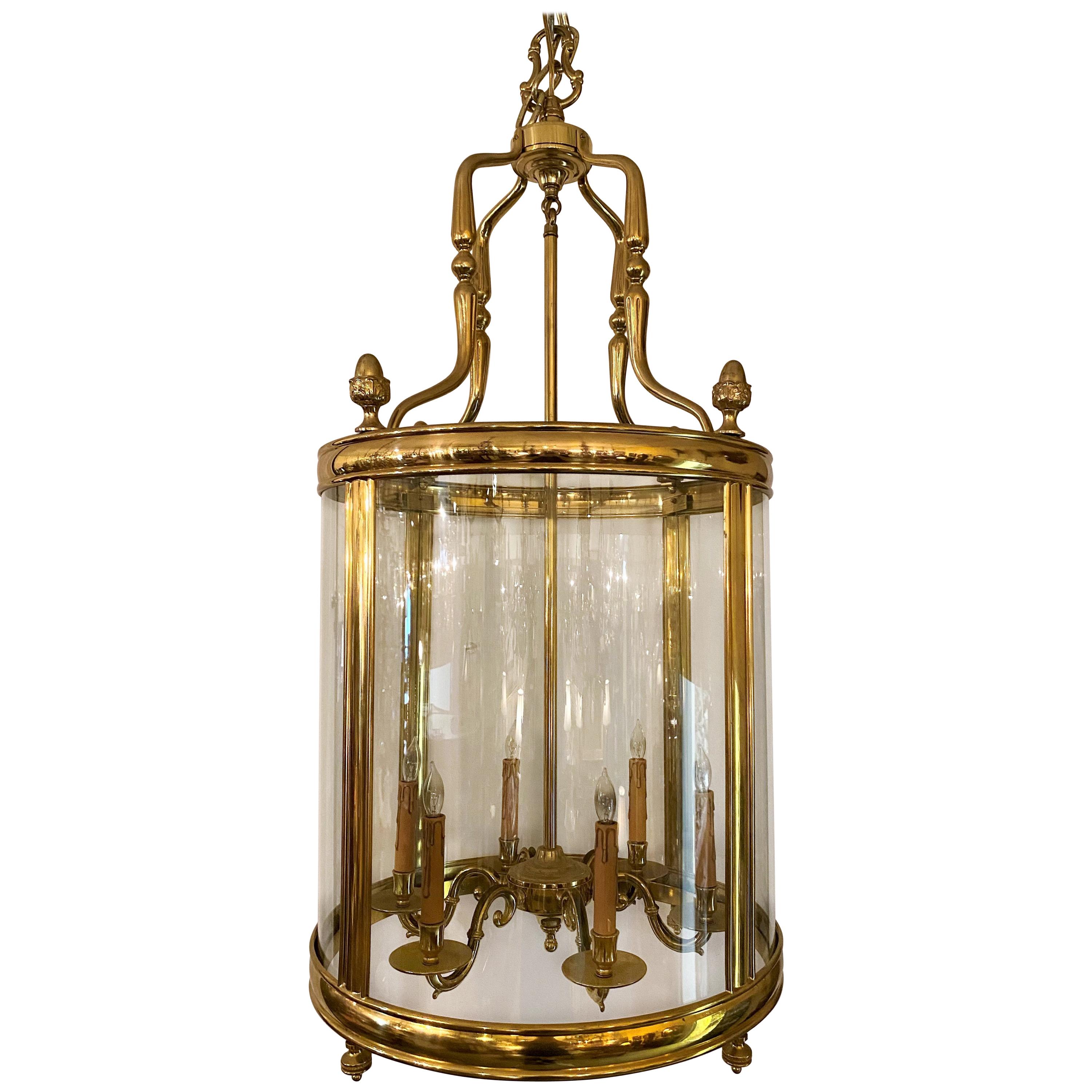 Large Solid Brass Neoclassic Hall Lantern