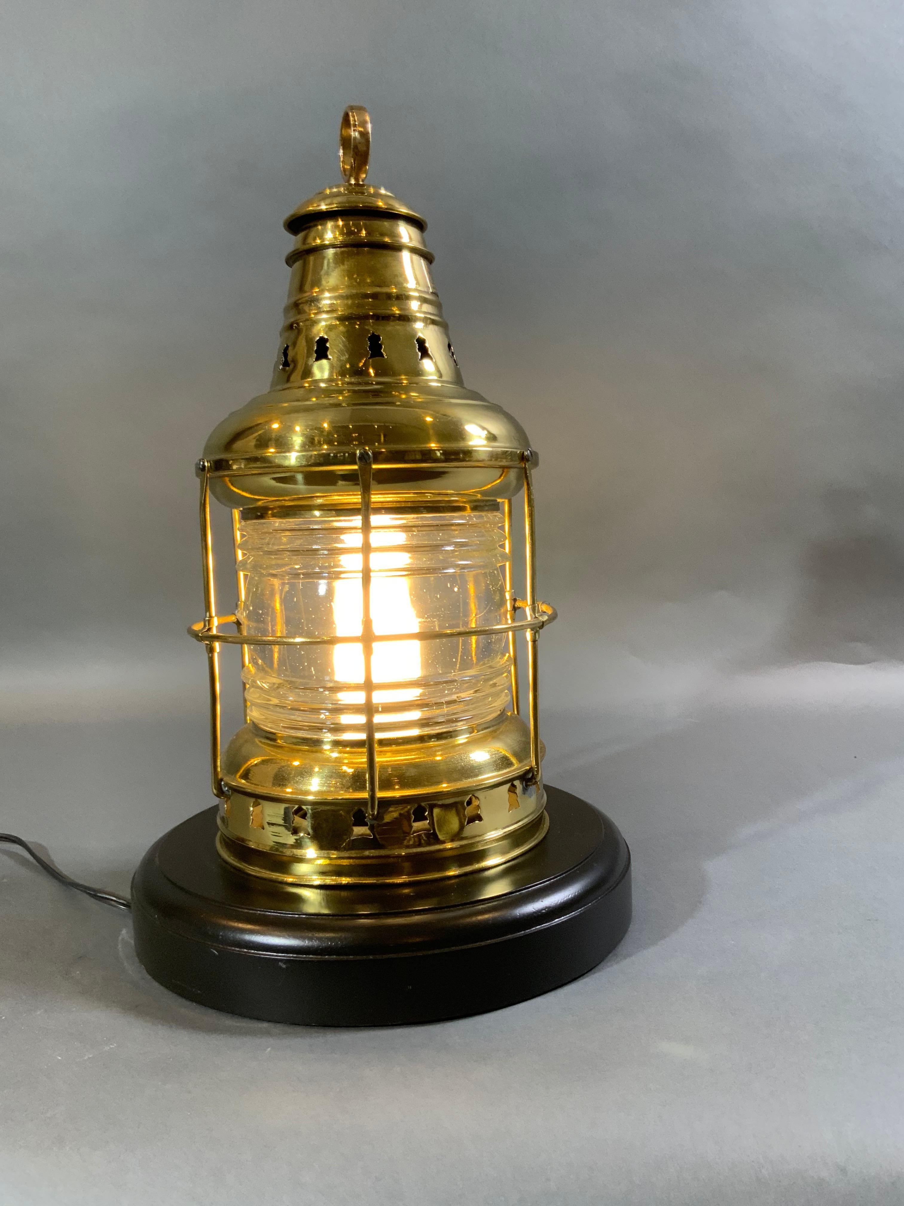 American Large Solid Brass Perko Ships Anchor Lantern For Sale