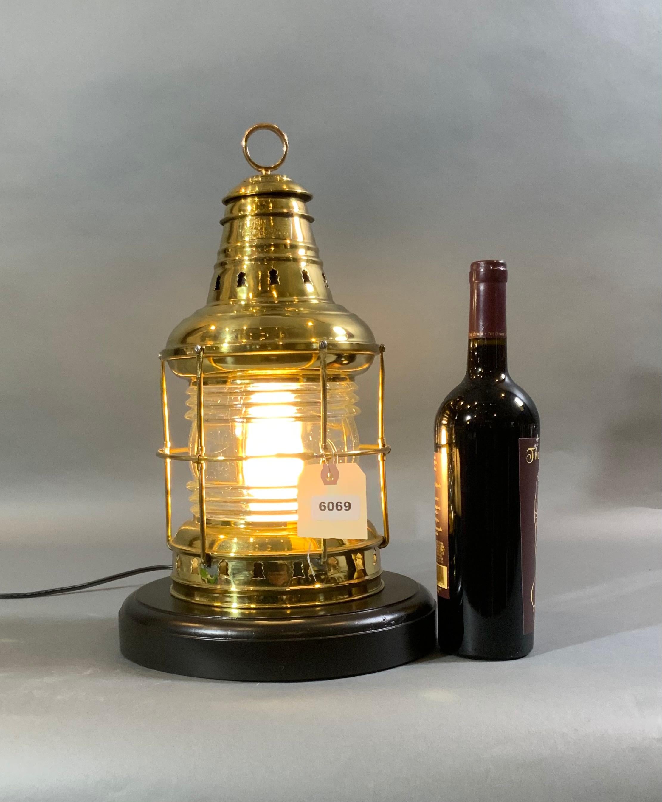 Large Solid Brass Perko Ships Anchor Lantern For Sale 2