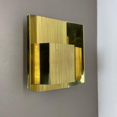 large solid brass postmodern Wall Light by Vereinigte Werkstätten, Germany 1980s