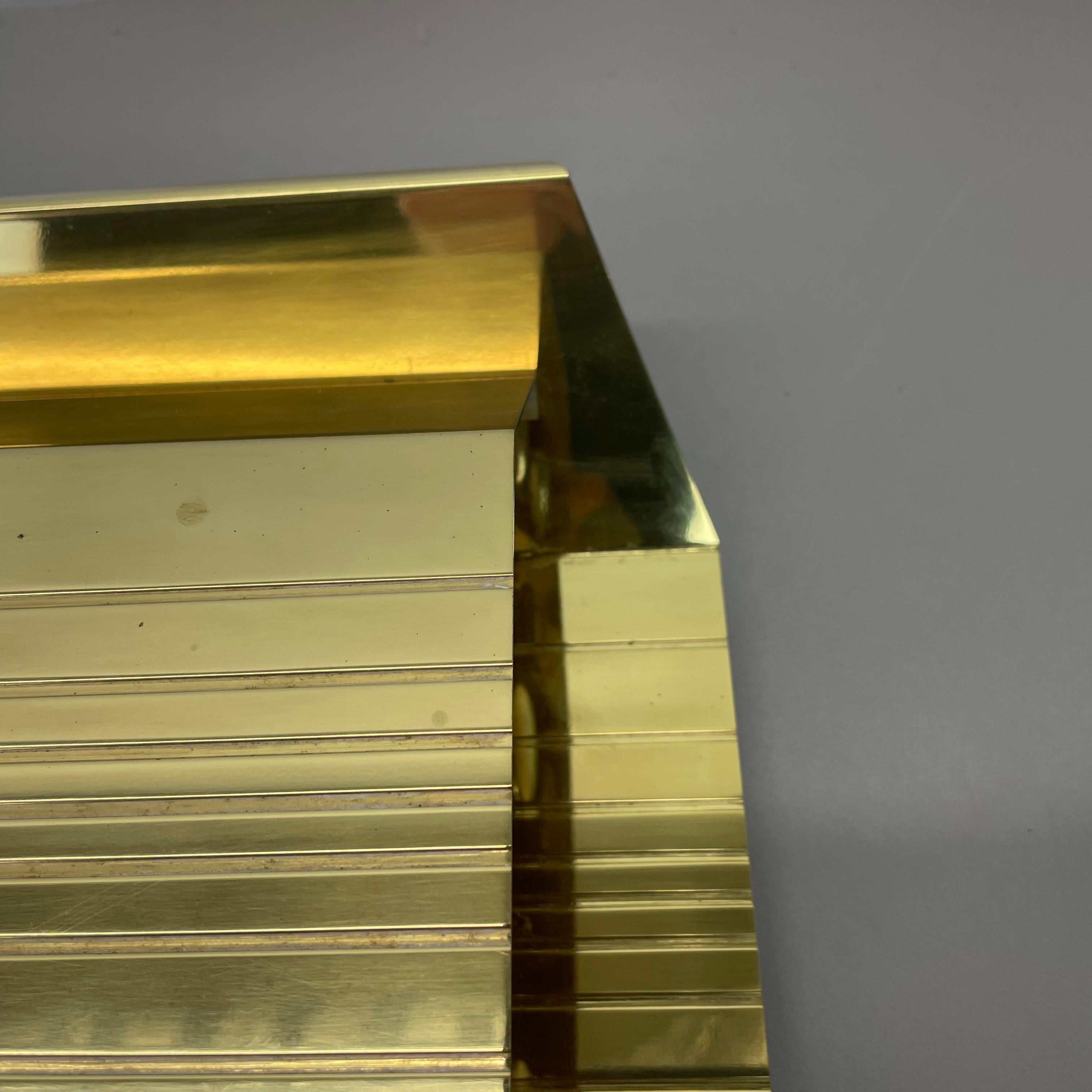 large solid brass postmodern Wall Light by Vereinigte Werkstätten, Germany 1980s For Sale 3