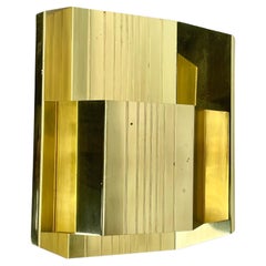 large solid brass postmodern Wall Light by Vereinigte Werkstätten, Germany 1980s