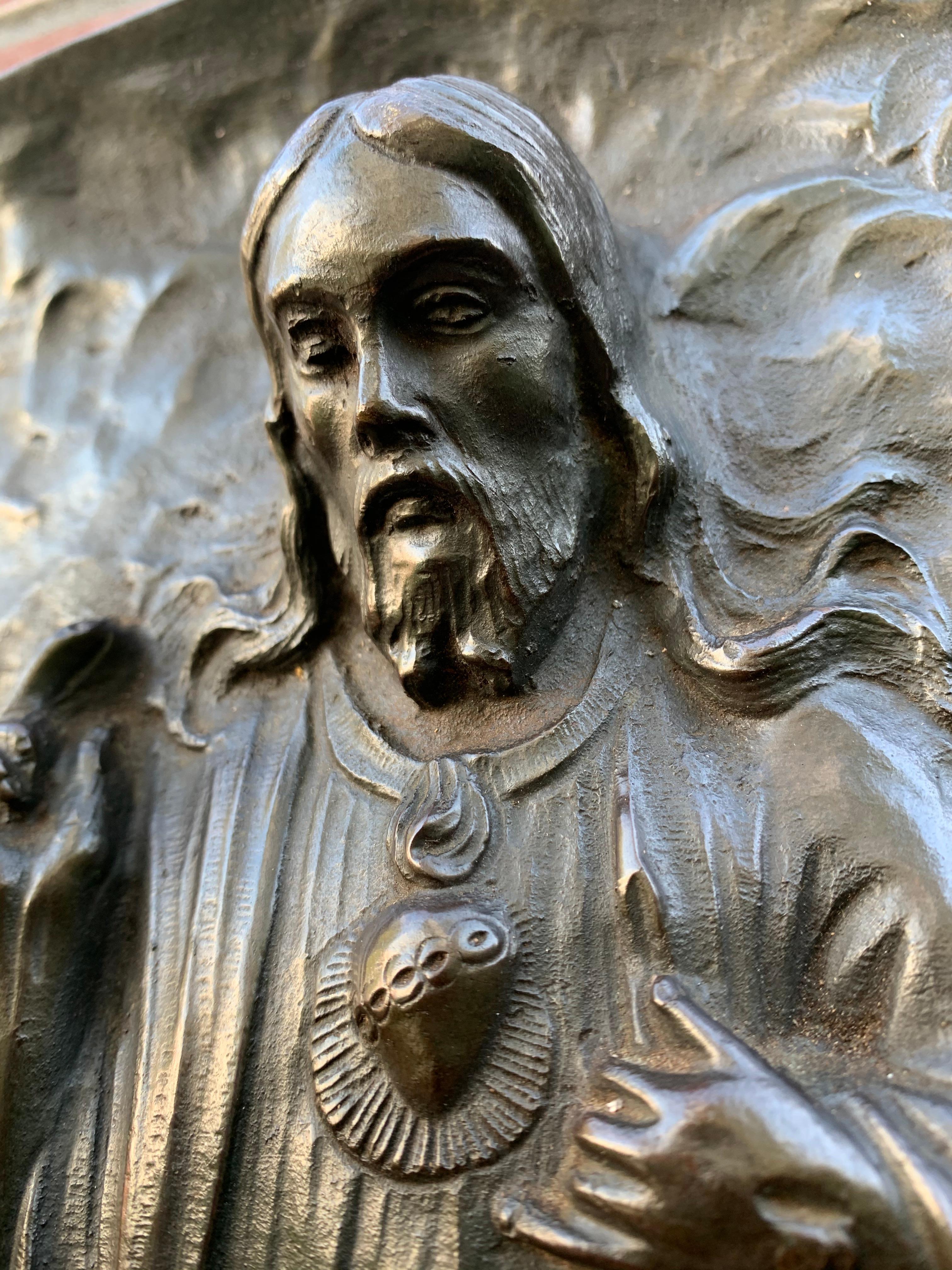 Large, Solid Bronze Wall Sculpture / Plaque, the Resurrection of Jesus Christ In Excellent Condition In Lisse, NL