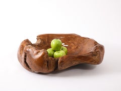 Large Solid Burlwood Carved Vessel, France 1950's