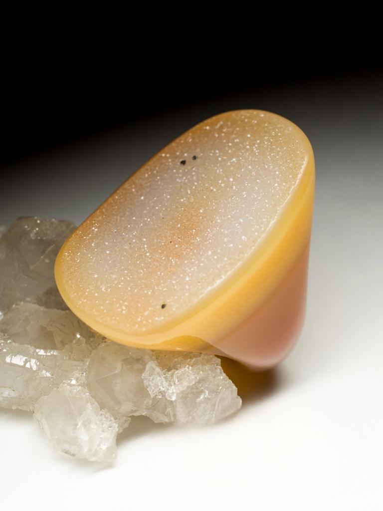 Large Solid Carnelian Ring Raw Crystals Bright Orange Quartz Gemstone For Sale 5