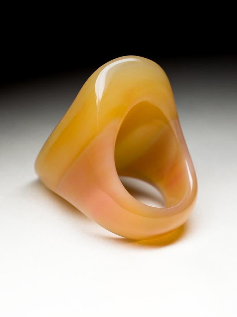 Large Solid Carnelian Ring Raw Crystals Bright Orange Quartz Gemstone For Sale 1
