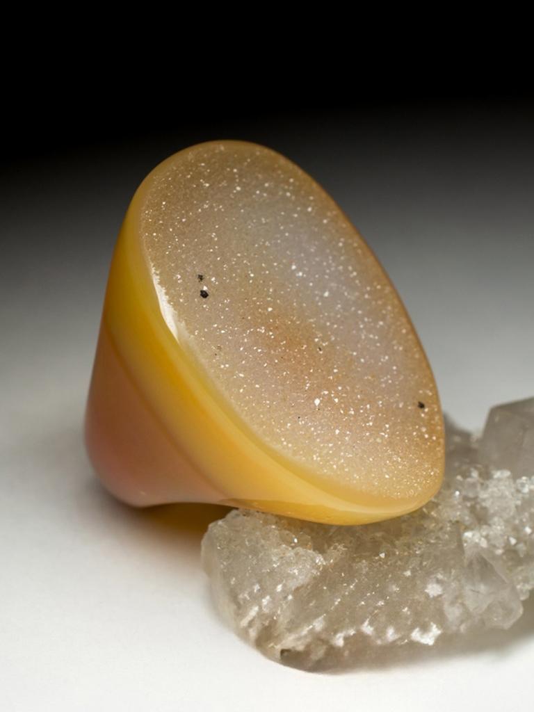 Large Solid Carnelian Ring Raw Crystals Bright Orange Quartz Gemstone For Sale 3