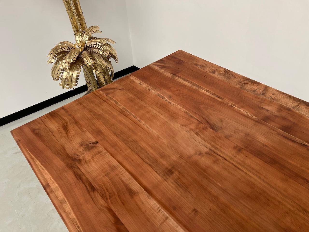 Large solid cherry farm table, 250 x 110 cm For Sale 3