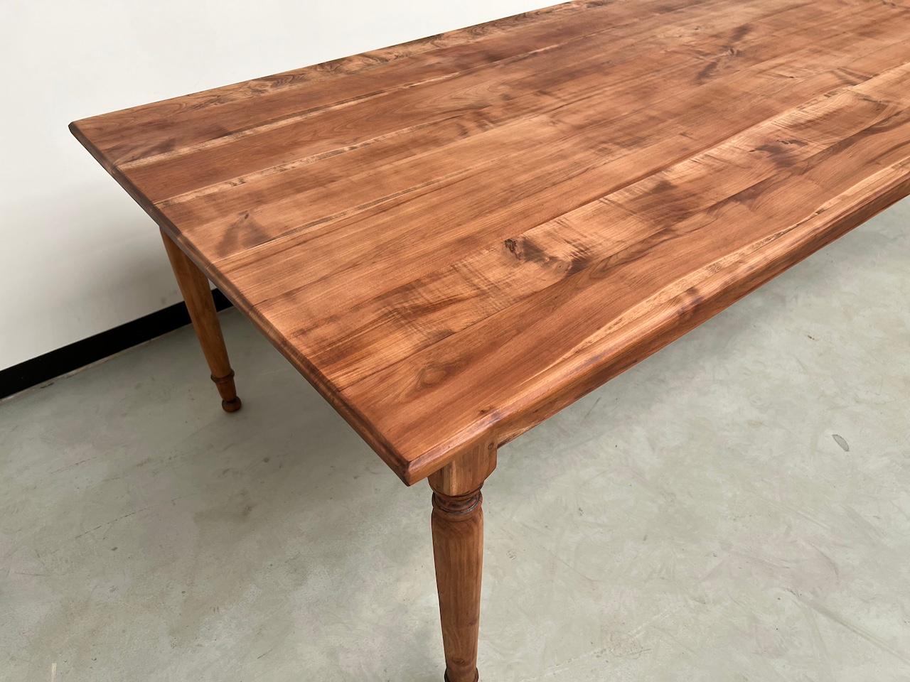 Large solid cherry farm table, 250 x 110 cm For Sale 5