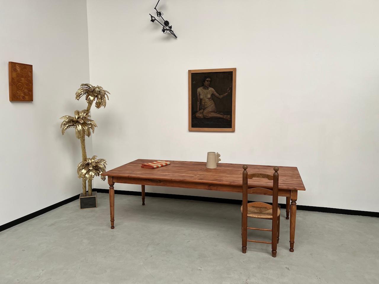 Large solid cherry farm table, 250 x 110 cm For Sale 11