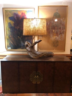 Large Solid Driftwood Lamp with Shade