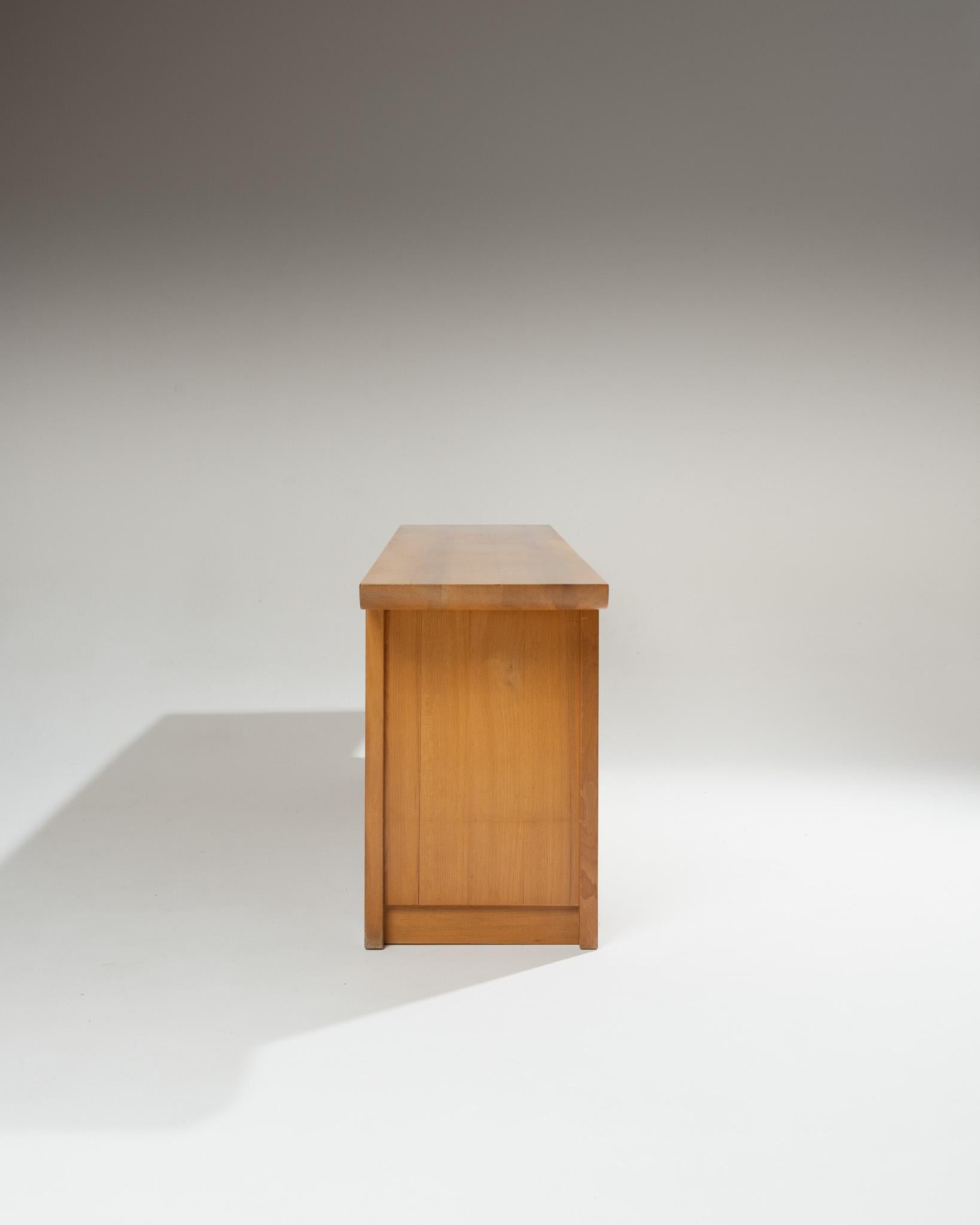 Italian Large Solid Elm Sideboard, Luigi Gorgoni, 1980s For Sale