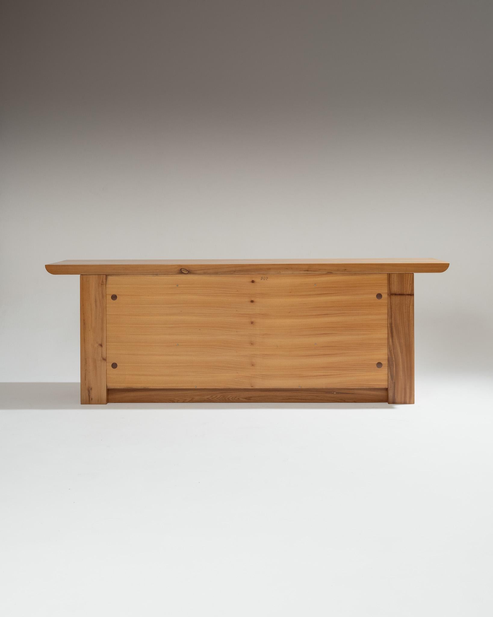 20th Century Large Solid Elm Sideboard, Luigi Gorgoni, 1980s For Sale