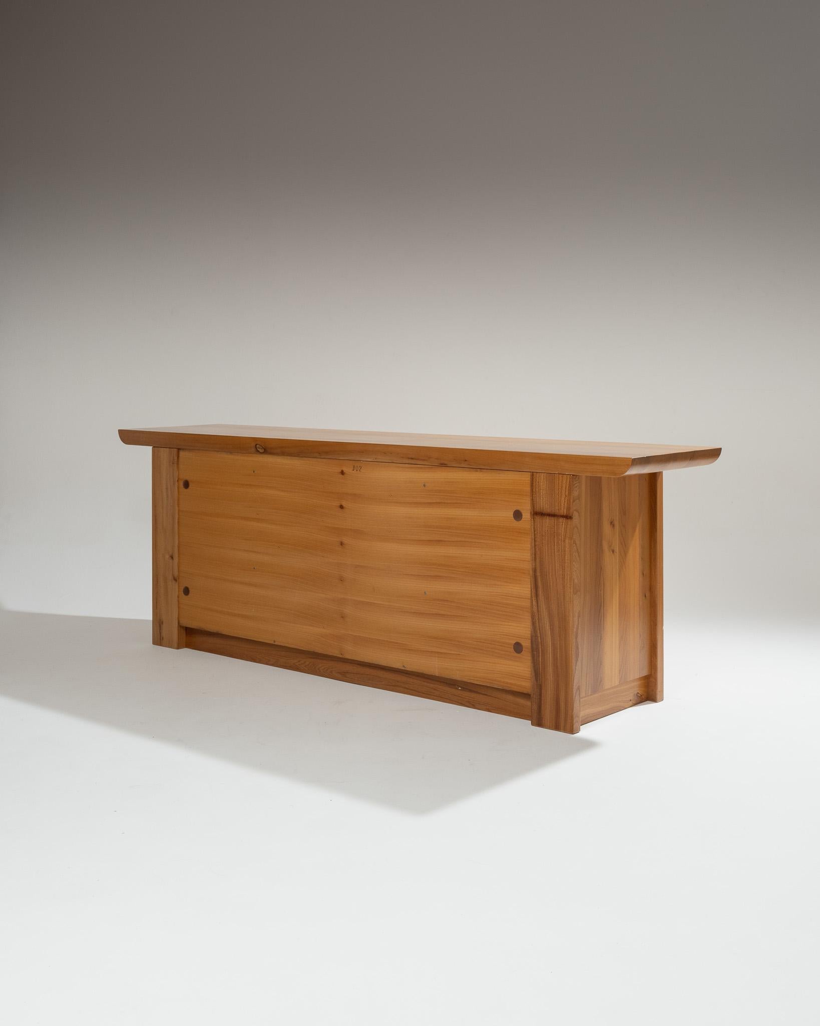 Wood Large Solid Elm Sideboard, Luigi Gorgoni, 1980s For Sale