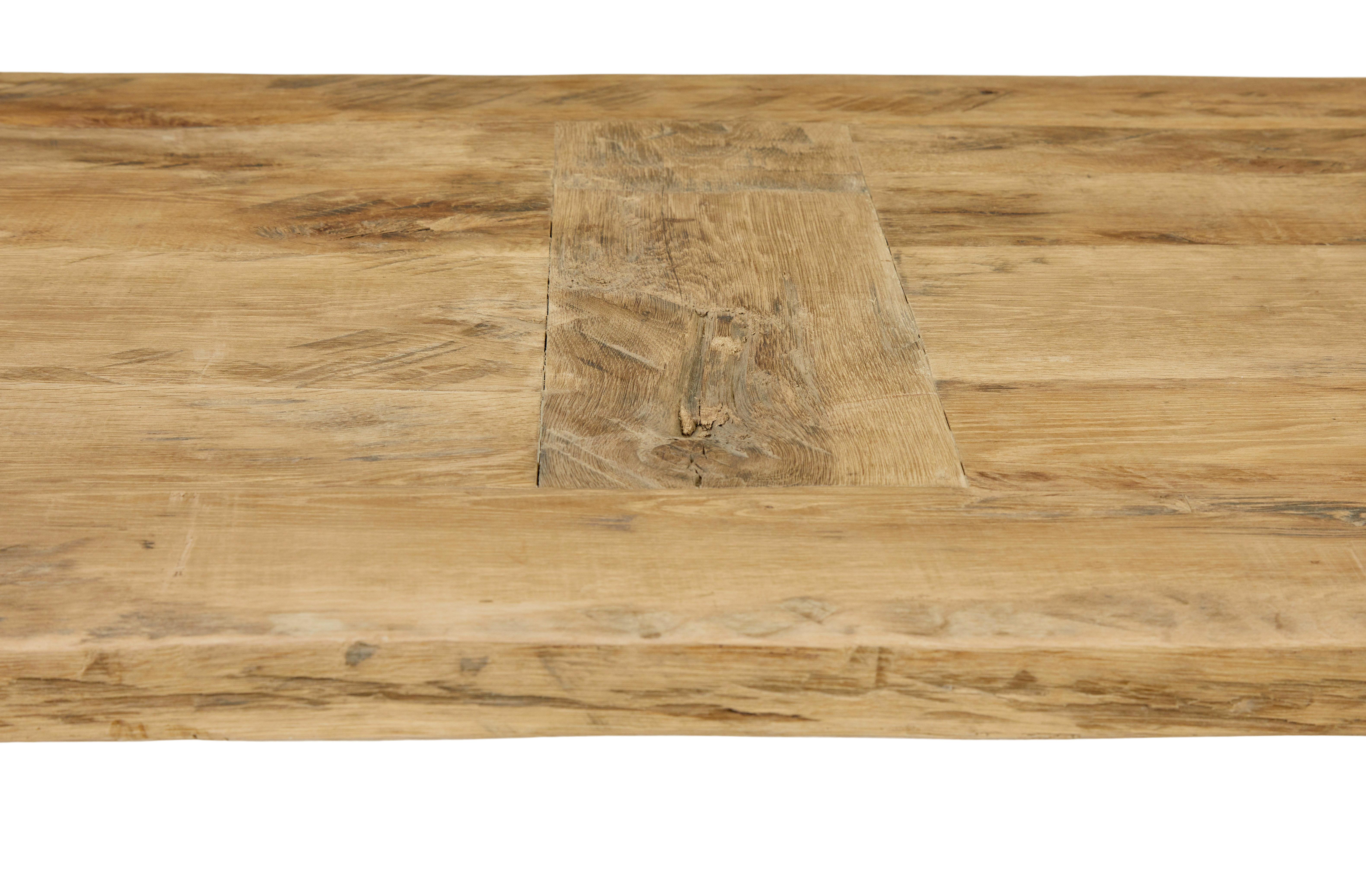 Large solid handmade oak x frame dining table For Sale 1