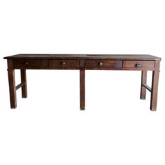 Large Solid Oak Console Table from France, Circa 1900 Large Solid Oak Console Table from France, Circa 1900