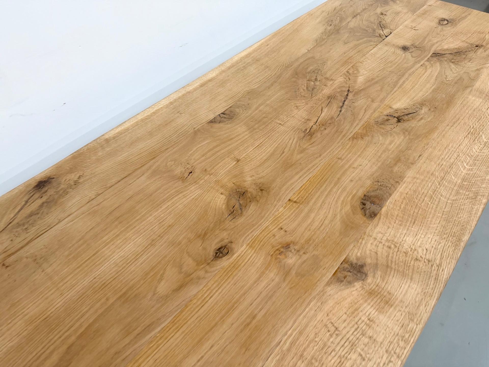 Large solid oak dining table, in XXL format. For Sale 4