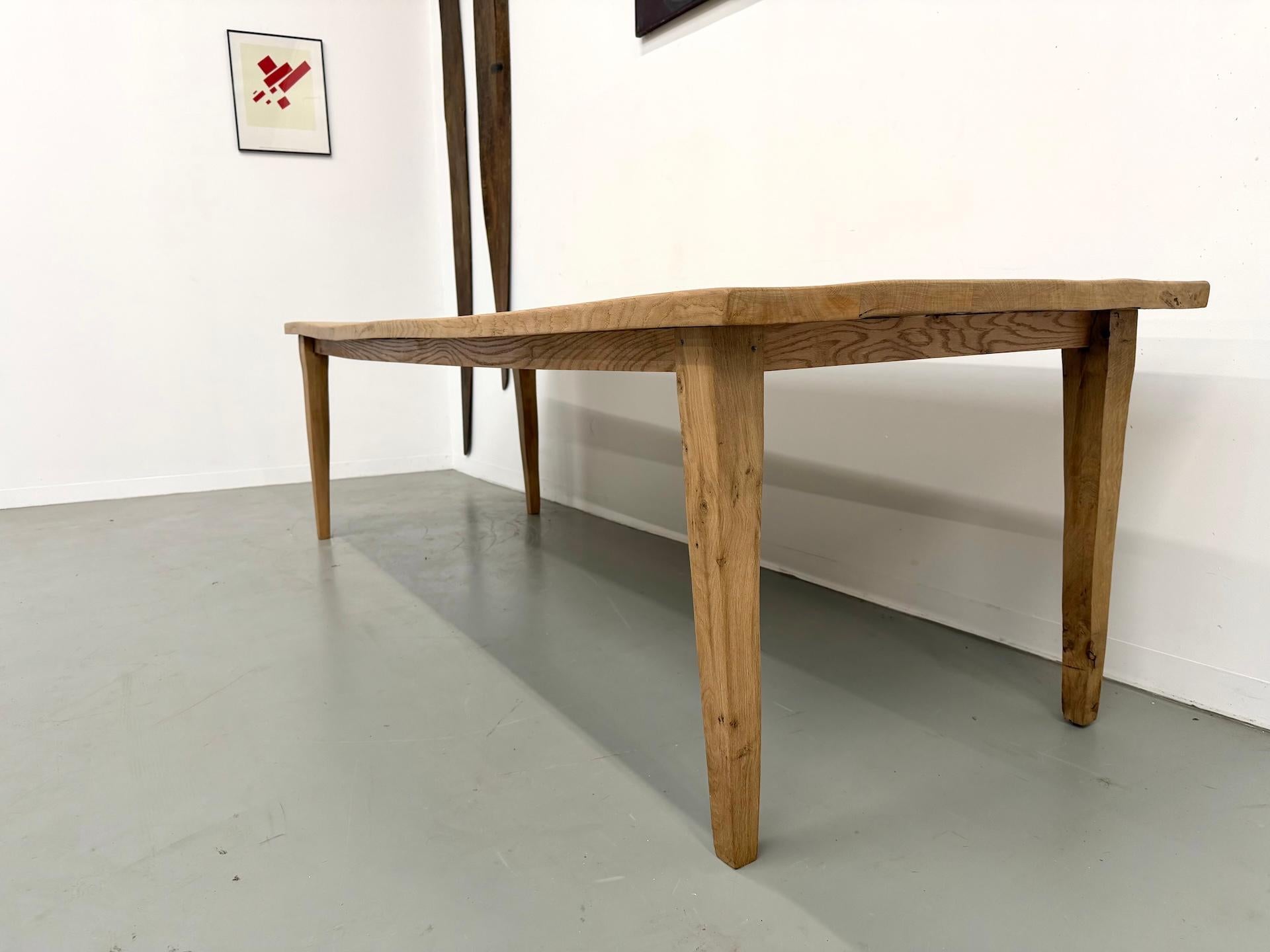 Large solid oak dining table, in XXL format. For Sale 5
