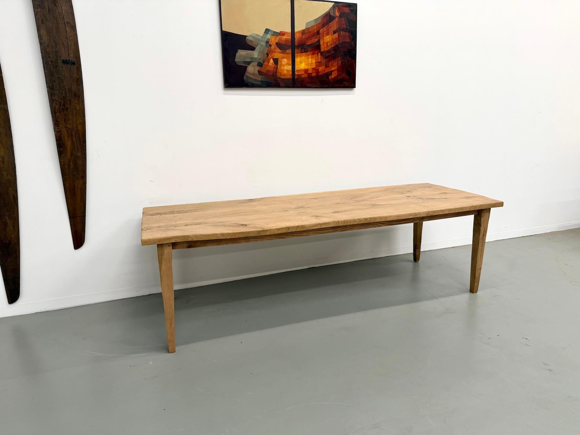 Large solid oak dining table, in XXL format. For Sale 6