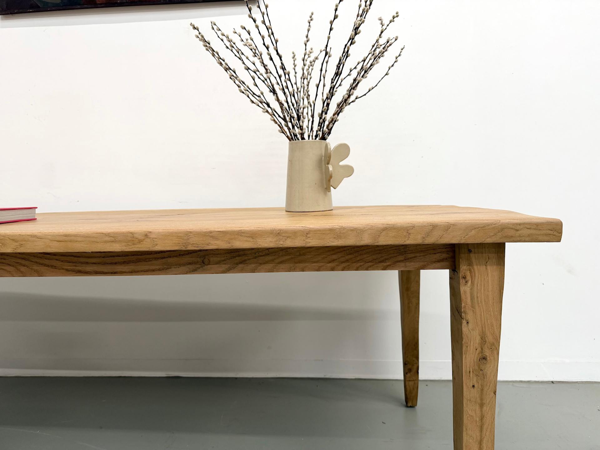 Large solid oak dining table, in XXL format. For Sale 9