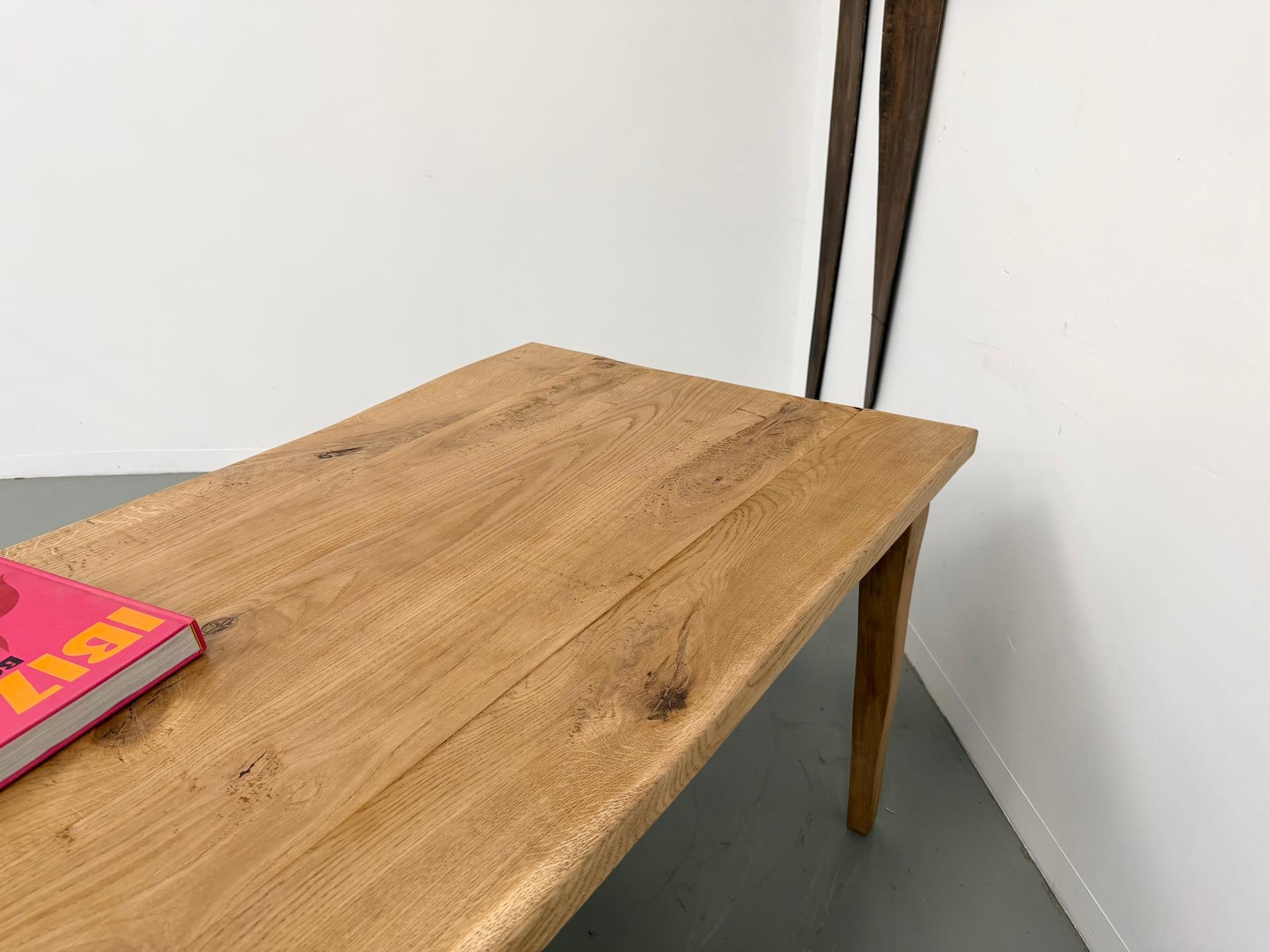 Large solid oak dining table, in XXL format. For Sale 12