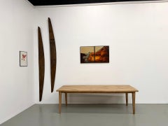 Large solid oak dining table, in XXL format.