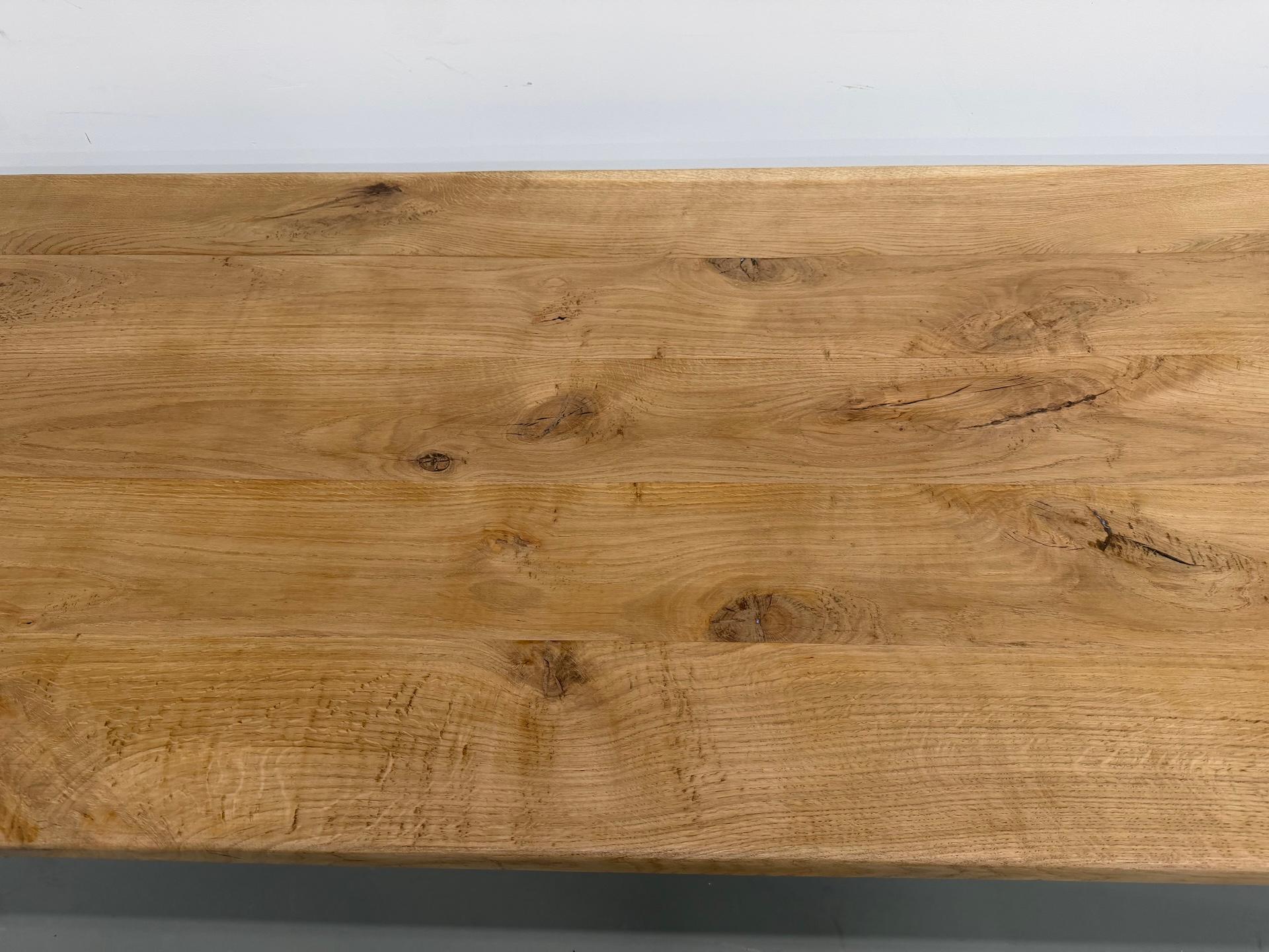 Large solid oak dining table, in XXL format. For Sale 1