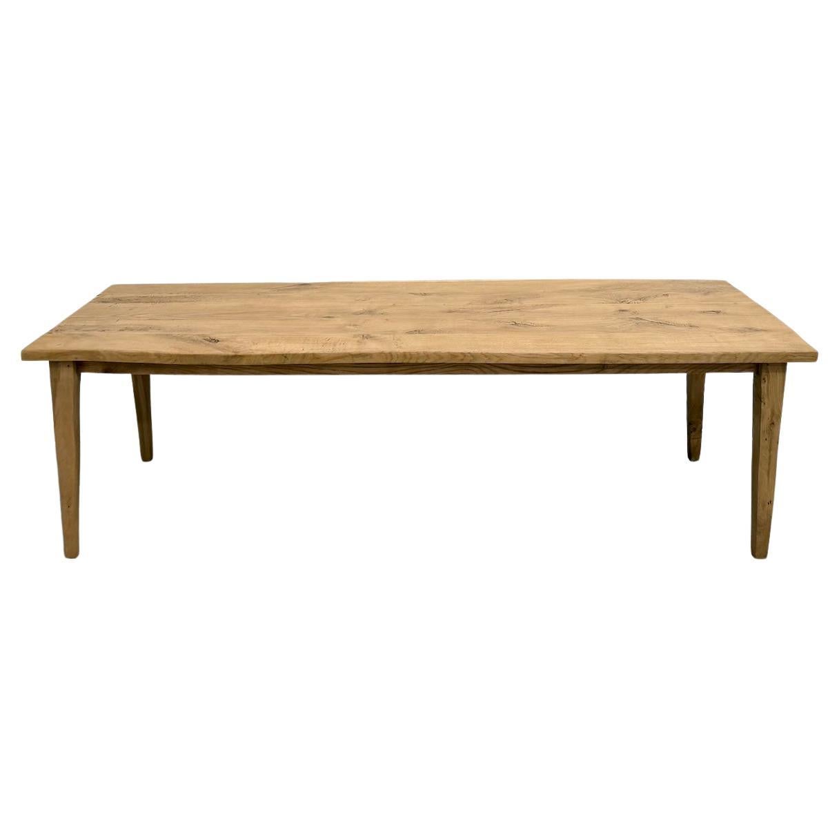 Large solid oak dining table, in XXL format. For Sale