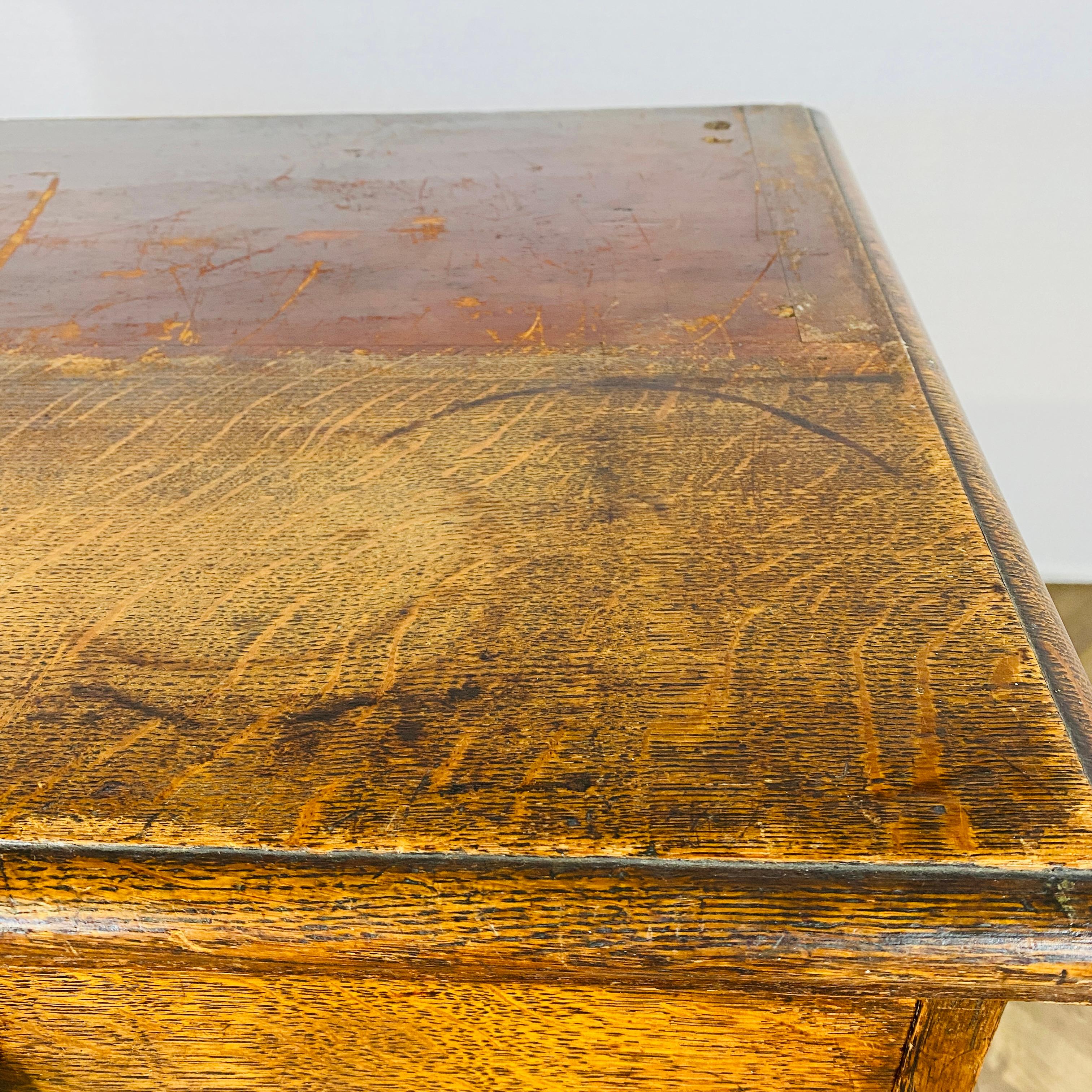 Large Solid Oak English Sideboard / Cabinet, 1920s 11