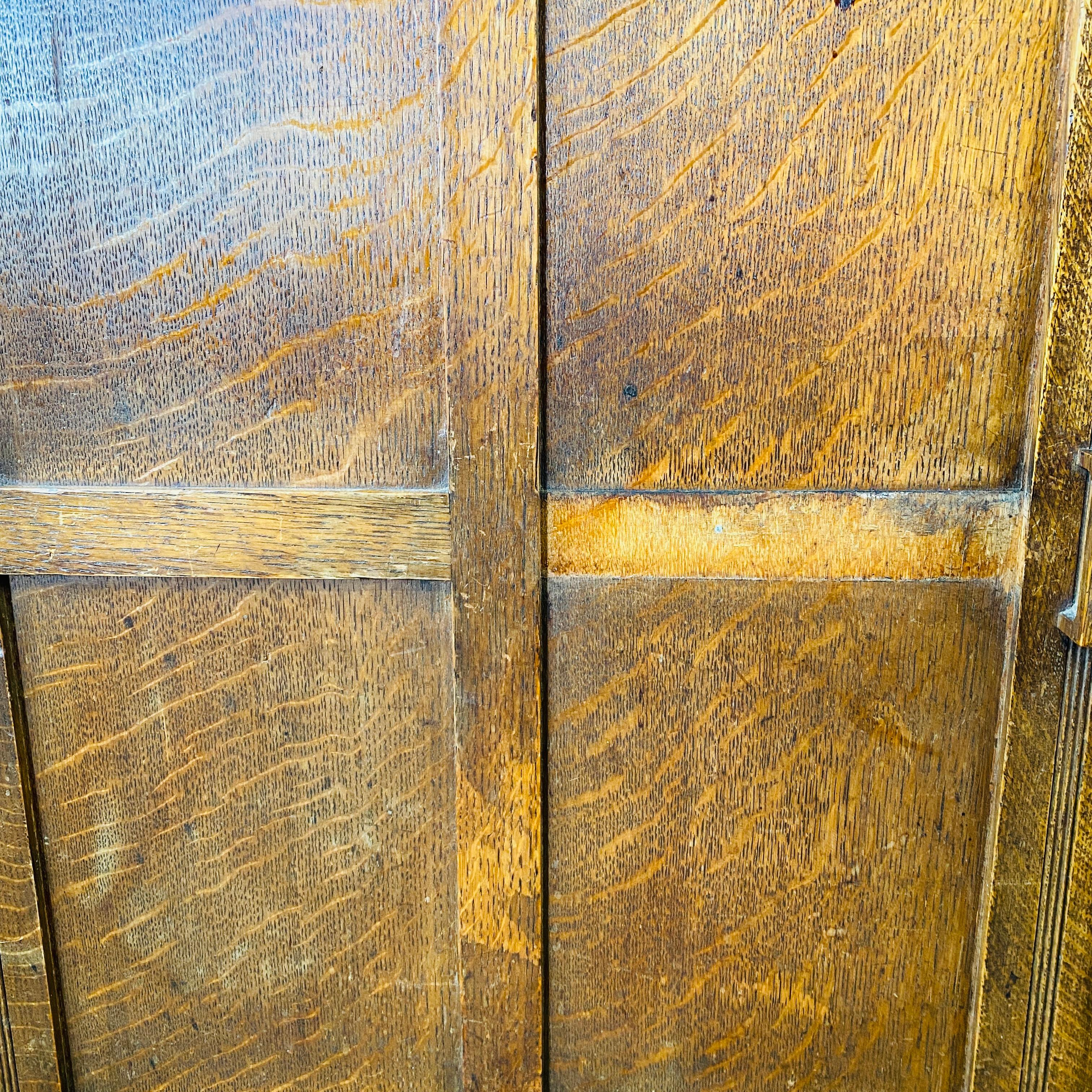 Large Solid Oak English Sideboard / Cabinet, 1920s 12