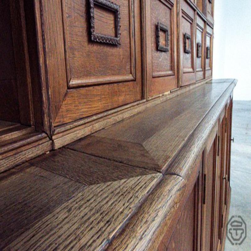 Large Solid Oak Notary Filing Cabinet, France, 1900s For Sale 6