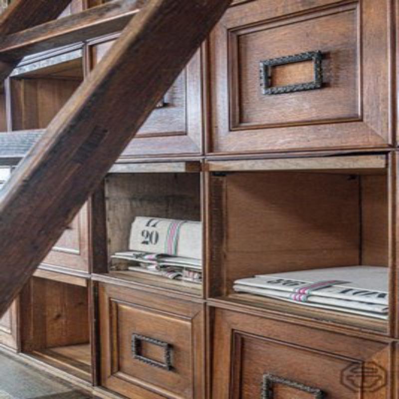 Large Solid Oak Notary Filing Cabinet, France, 1900s For Sale 8
