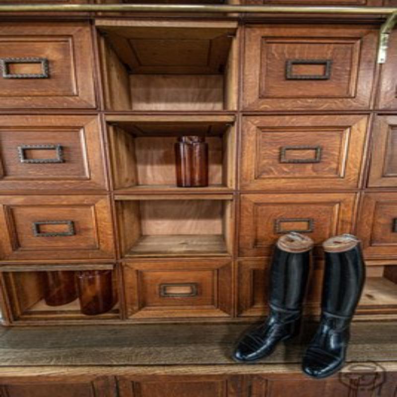 Large Solid Oak Notary Filing Cabinet, France, 1900s For Sale 2