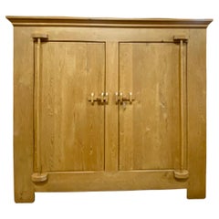 Large Solid Oak Rustic Wardrobe, France, Circa 1960s