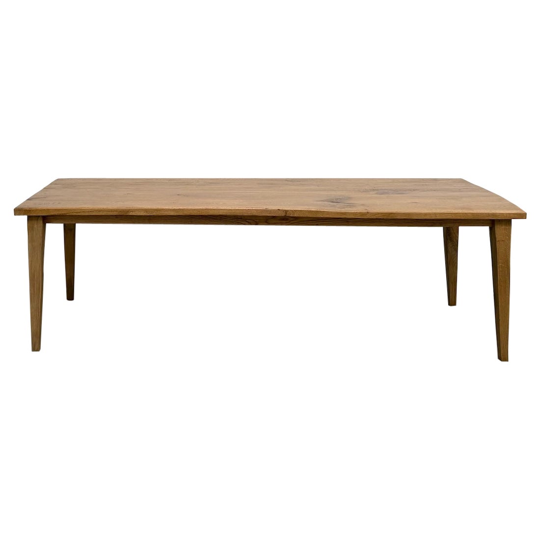 Gran mesa de roble macizo con patas de huso, Francia en venta