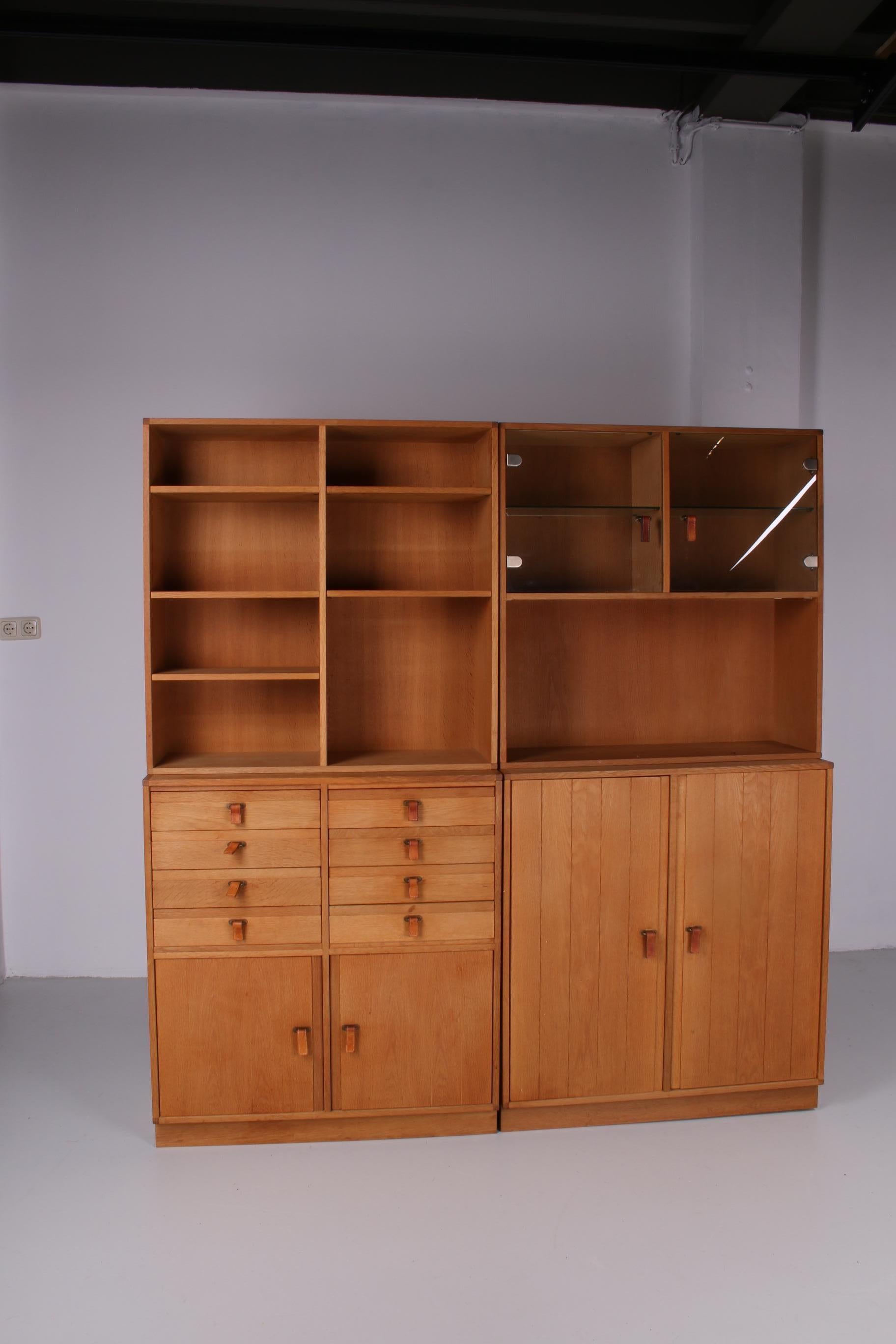 Danish Large Solid Oak Wall Cabinet from  Kurt Ostervig  5 Parts 1970s For Sale