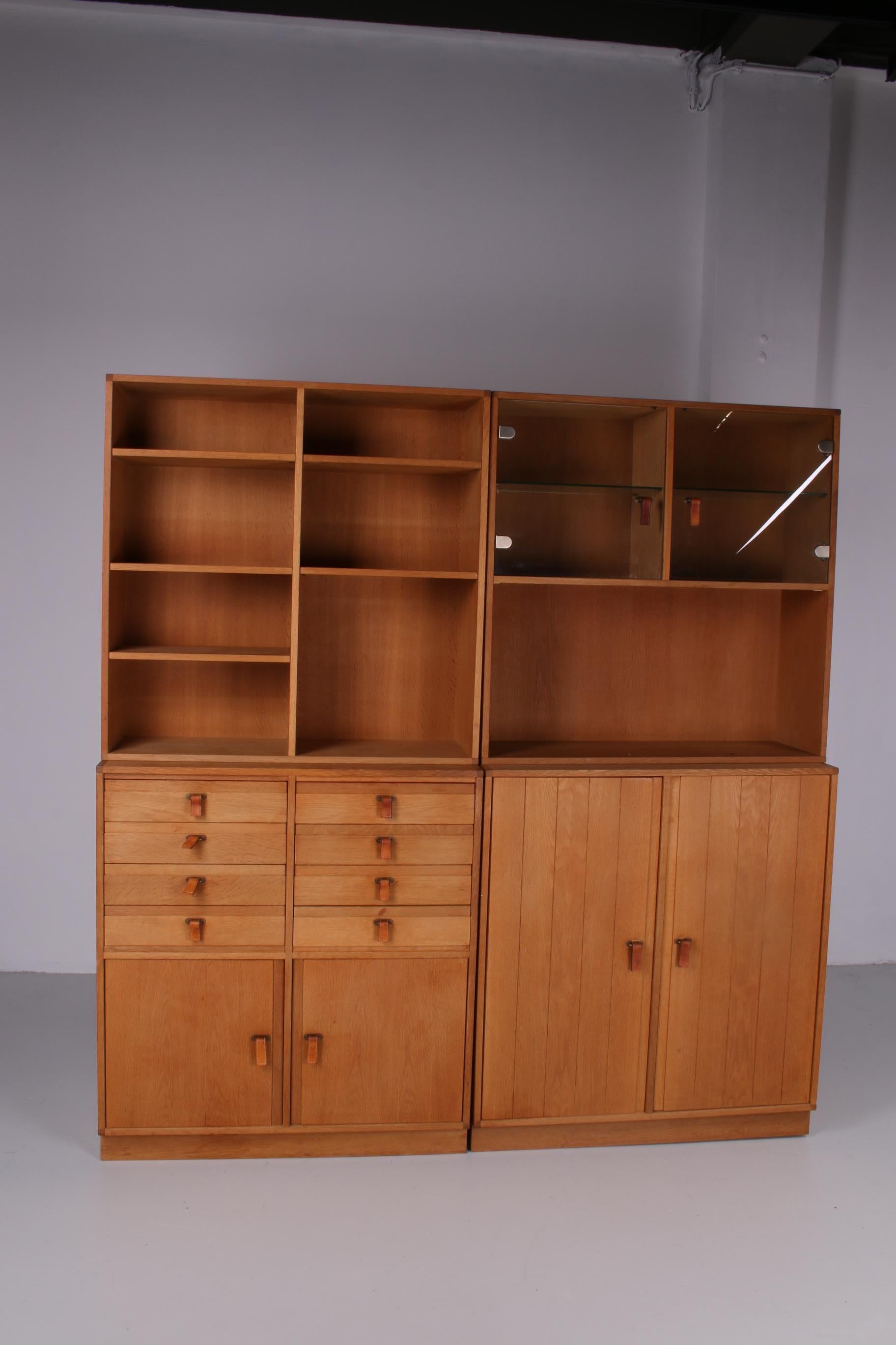 Woodwork Large Solid Oak Wall Cabinet from  Kurt Ostervig  5 Parts 1970s For Sale